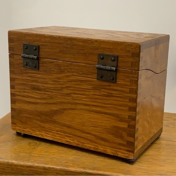 Antique Weis Monroe Michigan Fingerjointed Hinge Lidded Wooden Box - Picture 13 of 16